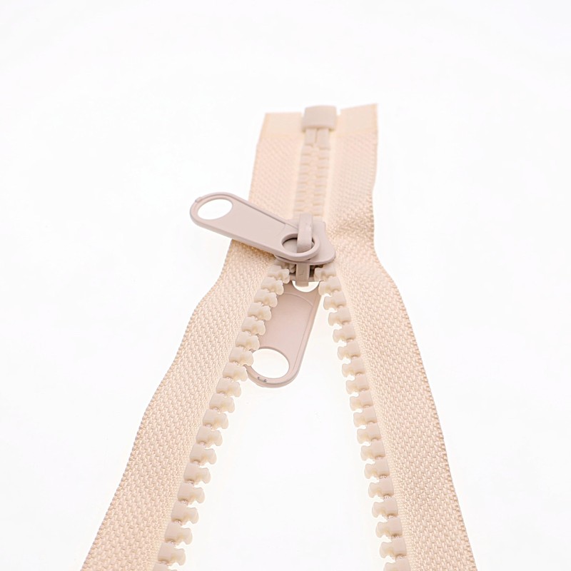 2 PCS #10 60 Inch Beige Heavy Duty Zippers, Single
