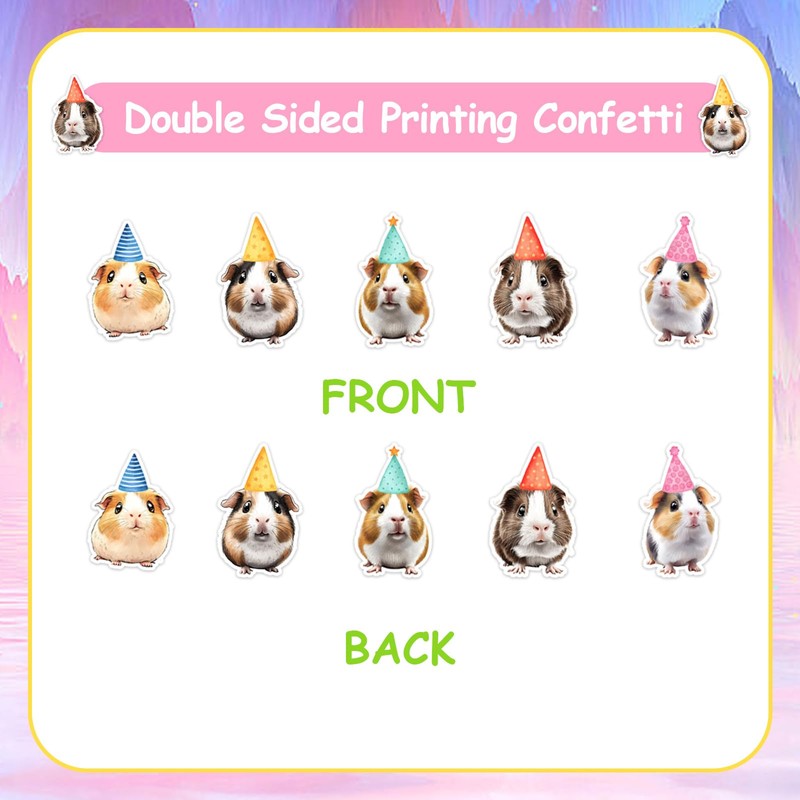 200 Pcs Guinea Pig Confetti for Birthday Party Baby Shower