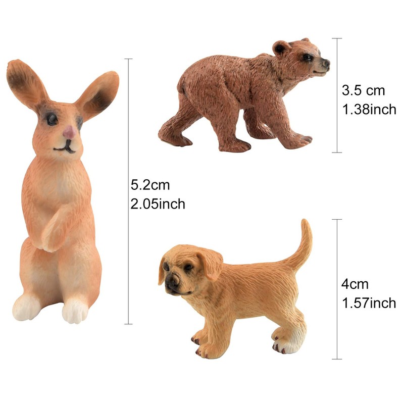 TUPARKA 9Pcs Forest Animals Set, Miniature Figures Woodland Animals Deer