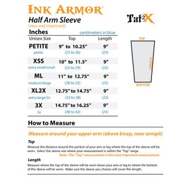 Tat2X Ink Armor Premium Half Arm Tattoo Cover Up Sleeve - No Slip Gripper - U.S. Made - Suntan - ML (single half arm sleeve)