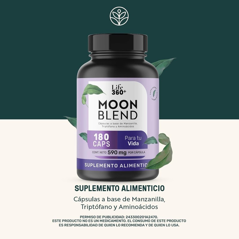 Life 360+ Moon Blend – Suplemento con Manzanilla, Triptófano y