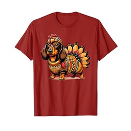 Weiner Dachshund Dog Turkey Costume Thanksgiving Women Men T-Shirt