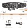 Women Men Western Rhinestone Studded Leather Belt Cowgirl Bling Waist