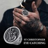 SOBHART St Saint Christopher Ring for Men Stainless Steel Religious