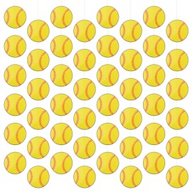 Teling 12 Pack Softball Party Decorations Sports Garland Softball Bunting Hanging Banners Hanging Swirl Sport Party Garland Kit Softball Paper Cutouts for Wall Sports Themed Birthday Party Supplies