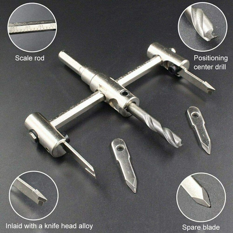 40-200mm Adjustable Circle Hole Cutter Hole Saw Drill Bit Round