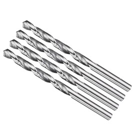 METALLIXITY Drill Bit (5.2mm) 4Pcs, 4241 High-Speed Steel Straight Shank Uncoated (Bright) 118° for Wood Plastic Iron Copper Aluminum Low Soft Metal