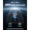 INIU Cargador de Coche, 60WUSBCUSBA Carga RÁPIDA Cargador de Automóviles