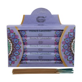 Raajsee Lavender Incense Sticks 15 Sticks x 5 Pack -100% Pure insense Organic Natural- Hand Rolled Free from Chemicals -incent Stick Perfect for Church Aromatherapy, Stress Relief, Meditation