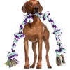 loncoldy Dog Rope Toy 42In 6 Knots Indestructible Natural Cotton