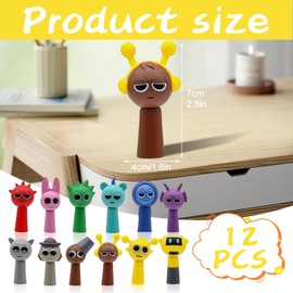 UptVin 12pcs S-prunki Figures, PVC Cartoon Action Figures Colorful Collectible Figures for Kids Fans S-prunki Toys Birthday Decorations for Boys Girls Game Lovers (Rotable Head)