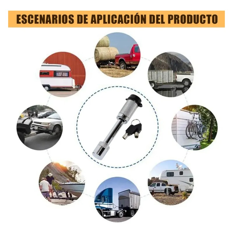 Perno Candado Para Tirón Remolque Lengüeta Con Llave Blanco