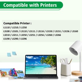 FANSHENG 103 Ink Compatible with Epson 103 C13T00S64A ink refill bottles for EcoTank L1200 L1210 L1250 L3100 L3110 L3111 L3116 L3150 L3151 L1110 L3250 L3251 L3256 L3260 L3266 (4 Pack BK/C/M/Y)