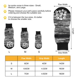 AUAUY 2 Pairs of Indoor Non-Slip Socks for Dogs, Soft Pet Protection, Non-Slip Socks Dog with Velcro Fastening, Hardwood Floors Indoors, Dog Socks for Small, Medium, Large Dogs, M