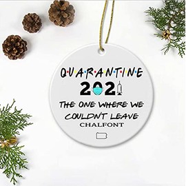 Quarantine Ornament 2021 The One Where We Couldn't Leave Chalfont City Pennsylvania PA State - Long Distance Relationships Gifts Ornament Plastic 3" Flat