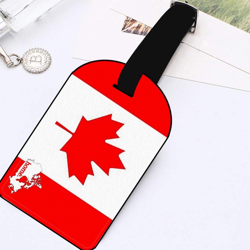 Nicokee Canada Home Country Luggage Suitcase ID Tag-Flag Red Maple