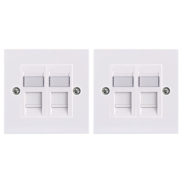 LEENUE RJ45 Socket Cat6, Double Socket RJ45 Network Wall Plate