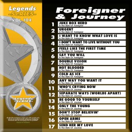 LEGENDS FOREIGNER & JOURNEY LEGEND SERIES #104 KARAOKE CD+G DON'T STOP BELIEVIN' URGENT+