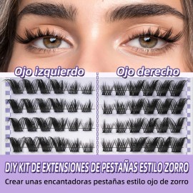 Kit De Extensiones De Pestañas Fox Eye A Wispy Diy Bq Lash