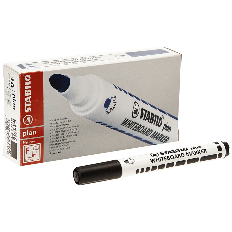 Stabilo Point Dry Wipe Markers (Pack of 10) Black