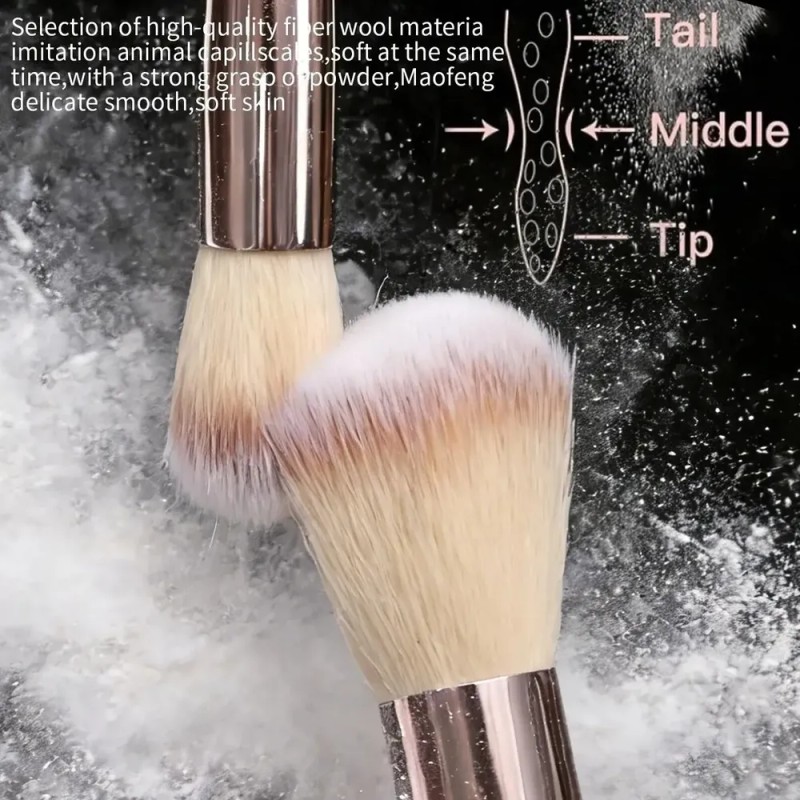 Set 40 Brochas Y Esponjas Maquillaje Profesional 40pcs Coffee