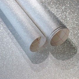 Kitico Glitter Silver Wallpaper Silver Contact Paper Creative Covering Peel and Stick Wallpaper Removable Self Adhesive Paper DIY Vinyl Roll 17.7"x78.7"