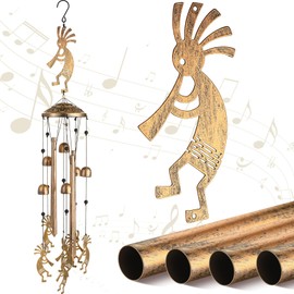 VioraWhite Wind Chimes Outdoor Gifts for Women Men Mom Wife Grandma Birthday Gifts Memorial Metal Wind Chimes for Outside Indoors, Lawn, Patio, Home, Porch, Yard Decor, Garden Decorations (Kokopelli)