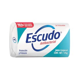 Escudo Antibacterial Jabón Protección y Frescura, sin Triclocarbán. Barra de 135 gramos