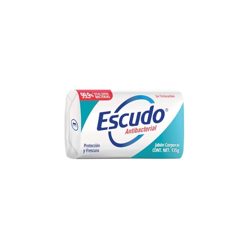 Escudo Antibacterial Jabón Protección y Frescura, sin Triclocarbán. Barra de