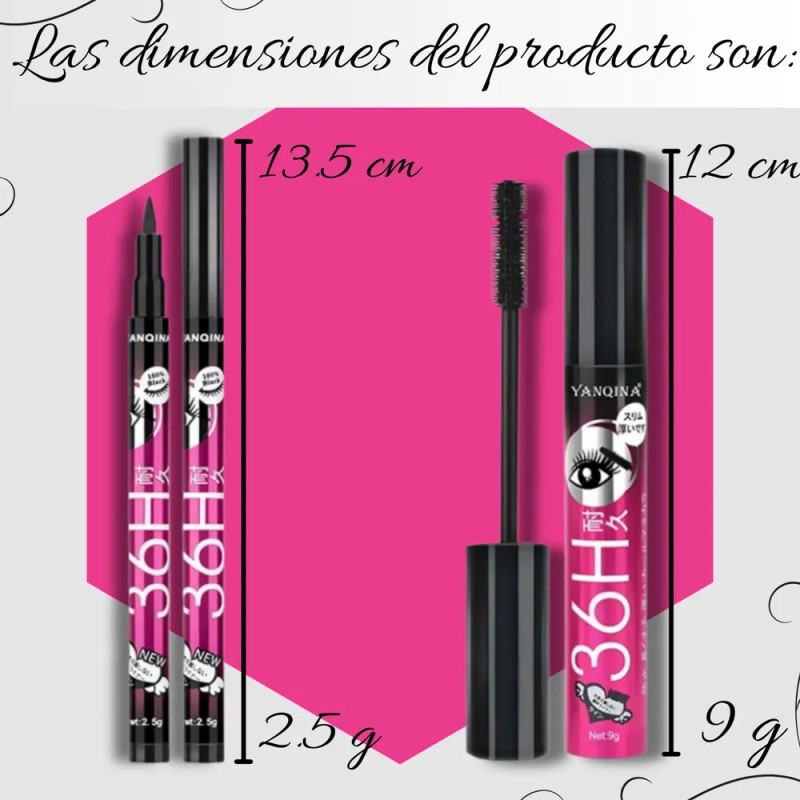 Set 12 Delineador Ojos Y 12 Rimel Larga Duración Waterproof