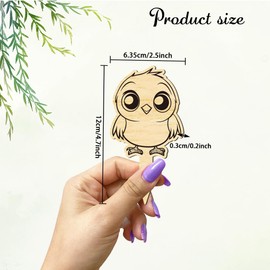 arricraft 15 Pcs Wood Plant Labels, 15 Styles Cartoon Bird Theme Garden Labels T-Type Plant Tag Wooden Markers for Indoor and Outdoor Herbs Flowers Vegetables Seed Potting 6.35x12cm