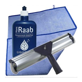 Ha-Ra Window Cleaning Complete Set I Window Wiper 32 cm I Concentrated Full Care 500 ml I Mini Star Cloth Microfibre 25 x 25 I Window Cleaning Set
