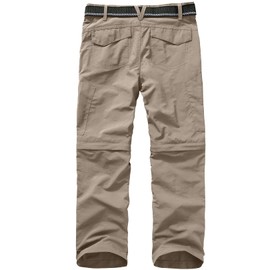 Asfixiado Boys Cargo Pants, Kids' Casual Outdoor Quick Dry Waterproof Hiking Climbing Convertible Trousers #9035 Khaki-S（8）, Straight