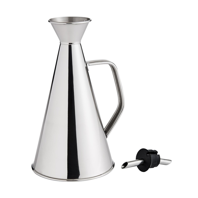 Fantes Olive Oil Can, 18/8 Stainless Steel and Silicone, 500-Milliliter