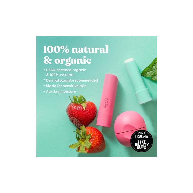 eos Organic Stick Lip Balm - Strawberry Sorbet | Certified