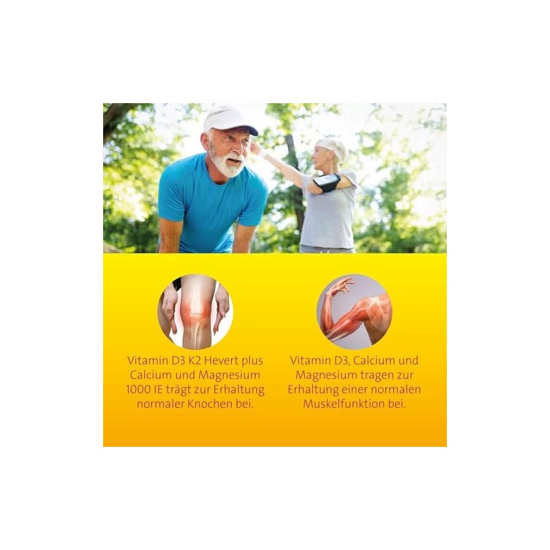 Vitamin D3 K2 Hevert plus Calcium and Magnesium 1,000 IU