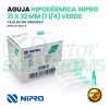 Nipro Aguja HiPodérmica Nipro 21gx32 Mm (1 1/4) Verde Caja