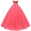Likedpage Women's Sweetheart Ball Gown Tulle Quinceanera Dresses Prom Dress