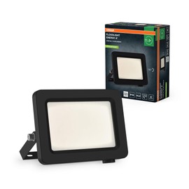 OSRAM LED-Flutlicht mit Energieeffizienzklasse A, schwarzes Aluminiumgehäuse, 10 W, 1750 lm, für Außenanwendungen, kompaktes Design, leichtes Gewicht, einfache Montage, LED nicht austauschbar
