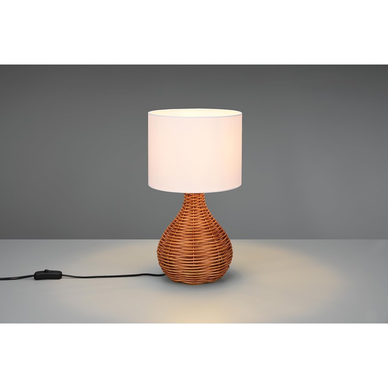 Reality Leuchten Sprout R51291036 Table Lamp Rattan Base Natural Wicker