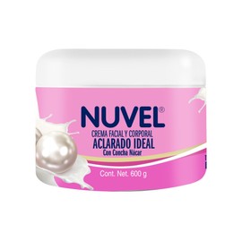 Nuvel Crema Aclarante Corporal y Facial con Concha Nácar 600g | Crema Aclarante de Piel, Hidratante para Todo Tipo de Piel