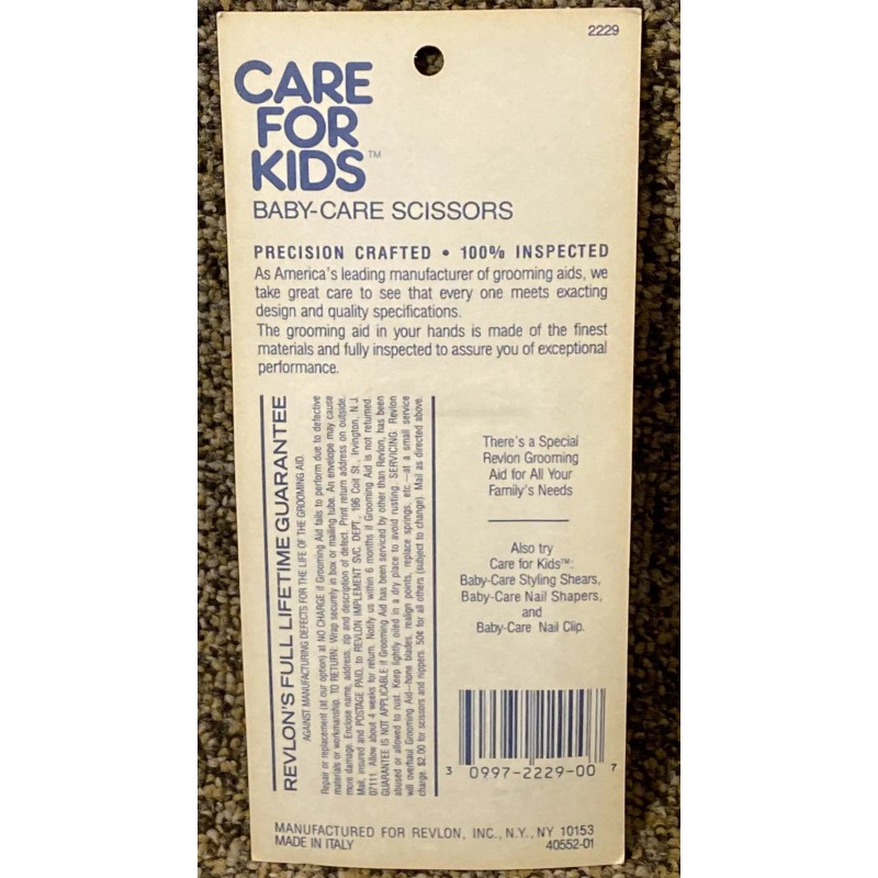 Revlon VTG. Revlon Baby Care Safety Scissors Curved blades Rounded
