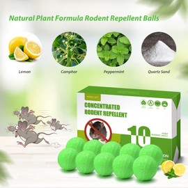 MAGIC CAT Rodent Repellent Peppermint Oil to Repel Mice & Rats, 10 Pack Natural Rat Deterrent for Indoor Home Pet Family Safe, Mouse Stopper for Car Engine RV Truck Garage Closet Boat Rodent Control