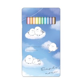 Kamio Japan 224680 Colored Pencils, 12 Colors, Tin Case, Always Shimaenaga Simple Moko