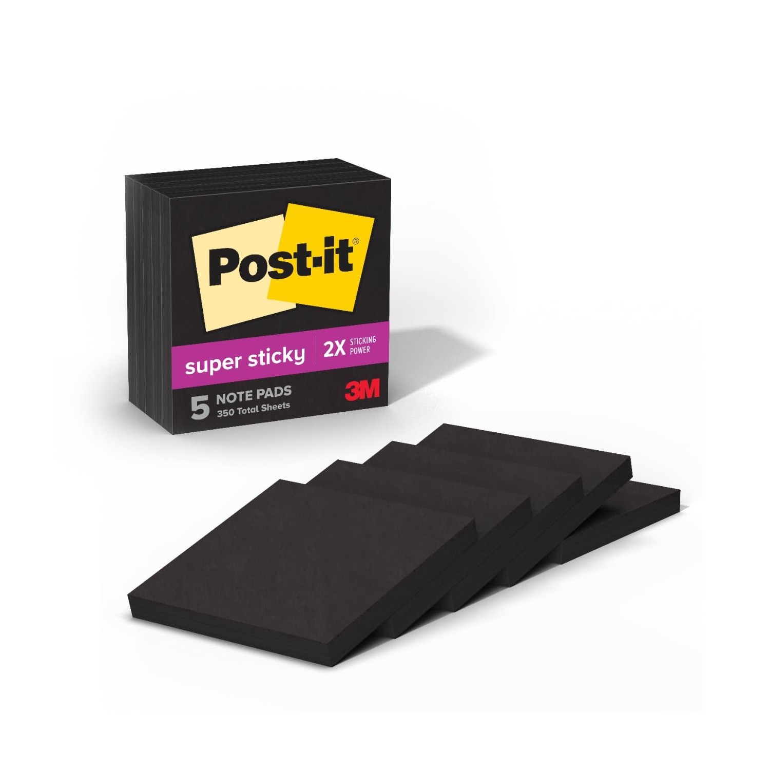 Post-it Super Sticky Notes, 5 Sticky Note Pads, 3 x 3 in., School ...