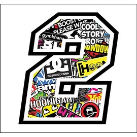GamesMonkey Sticker NUMBER 2 RACE 12 cm - STICKER BOMB - race cross track car motorcycle stickers