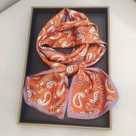 CCAIPU Women's Silk Scarf, Elegant and Lightweight 100% Silk Business Scarf, Suitable for All Occasions - 150 x 15 cm, N, Unit size