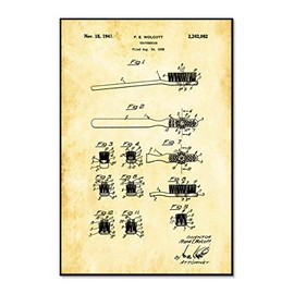 Epic Graffiti "Toothbrush Vintage Patent Framed High Gloss Acrylic Wall Art