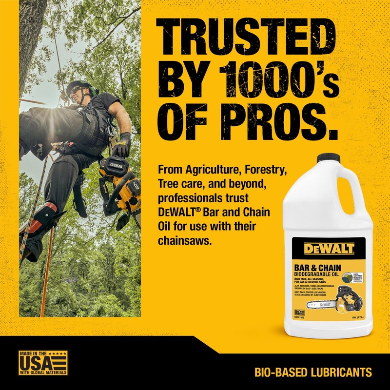 DEWALT – Biodegradable Bar & Chain Oil – Green, Eco-Friendly,