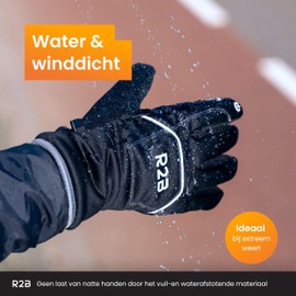 R2B Winter Gloves Waterproof Gloves Touch Screen Warm Gloves with Thinsulate Gloves Winter Gloves with Non-Slip Layer Thermal Gloves Men and Women Outdoor Gloves, BlackS.